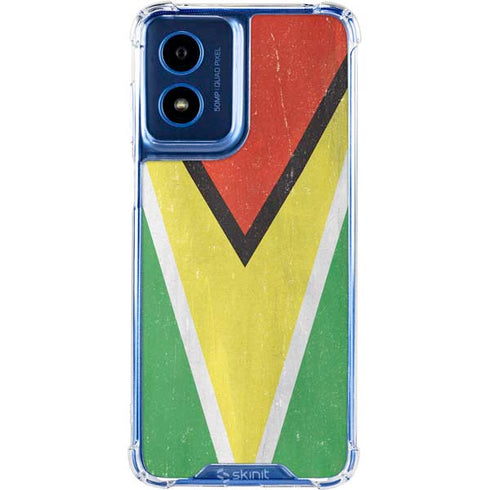 Guyana Flag Distressed Moto G Play 4G (2024) Clear Case